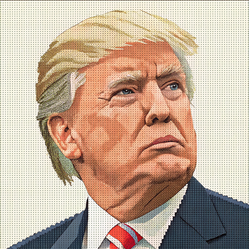 Pixelated Digital Image of Donald Trump Pixelated Digital Image of Donald Trump