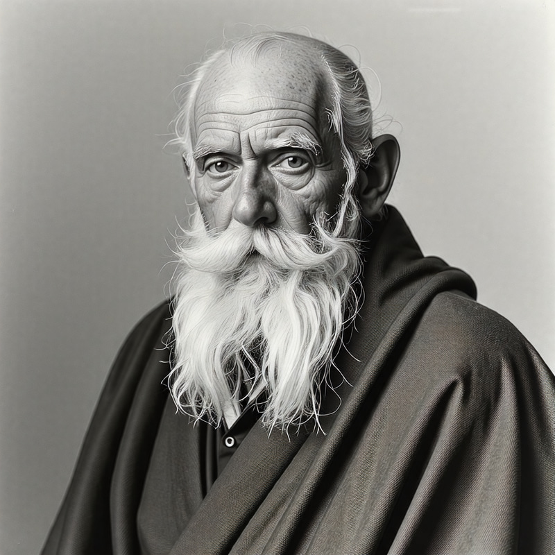 Elderly Man in White Robe - Portrait Photography Elderly Man in White Robe - Portrait Photography