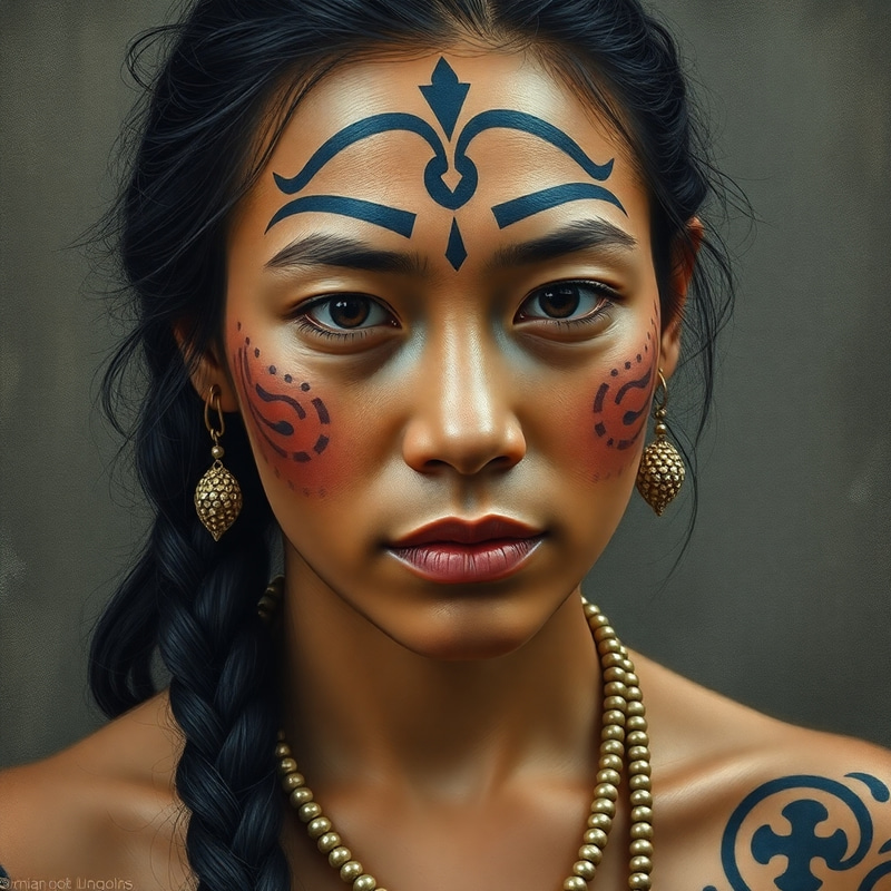Stunning Wāhine Māori Portrait with Moko Kauae