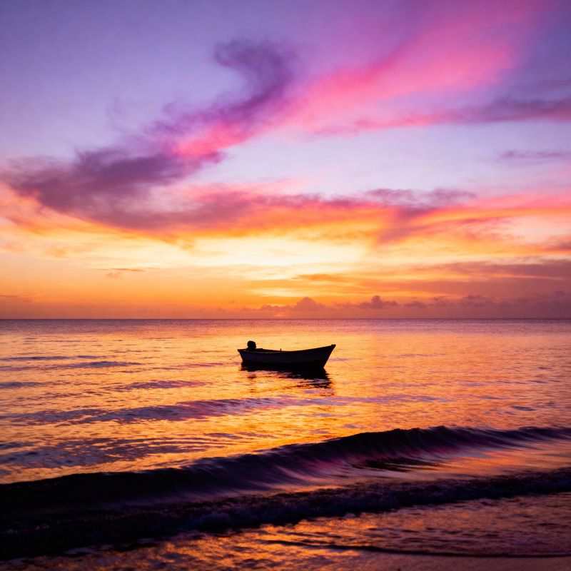 Stunning Sunset Over Calm Ocean