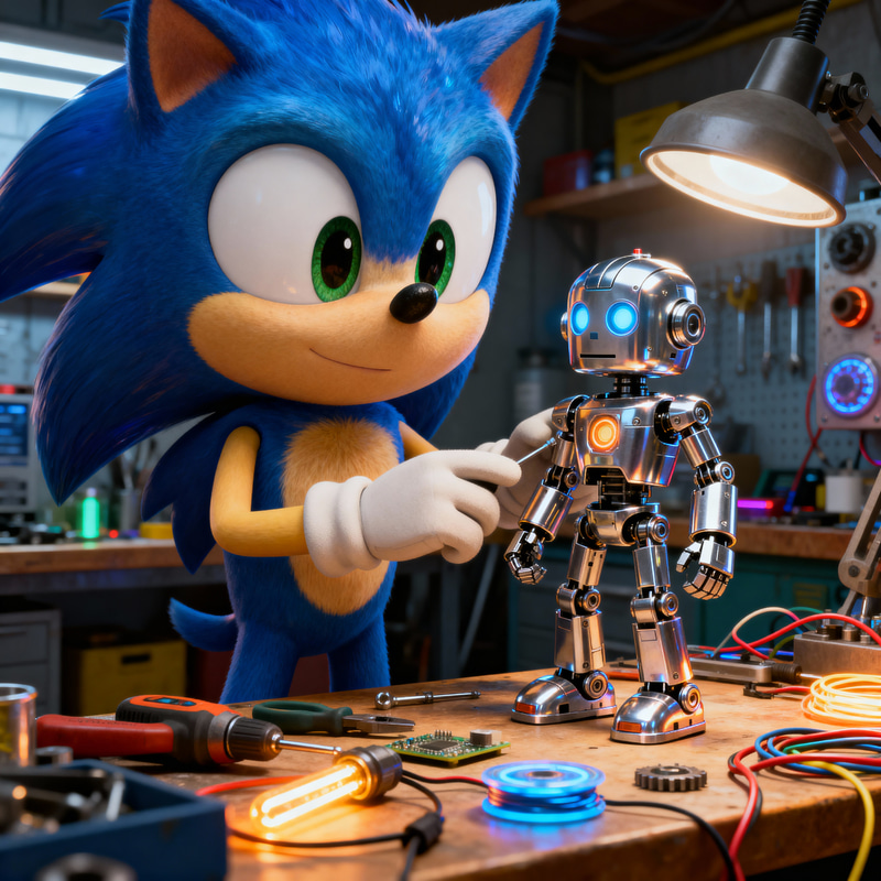 Sonic Builds a Robot in a Pixar-Inspired 3D World Sonic Builds a Robot in a Pixar-Inspired 3D World