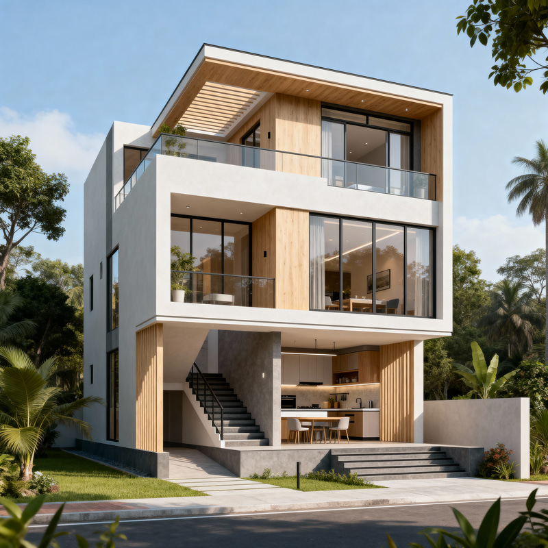 Modern Three-Story Home Plans - 832 Sq Ft Modern Three-Story Home Plans - 832 Sq Ft