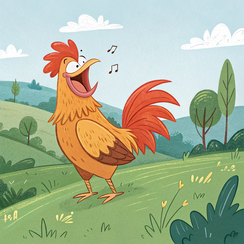 Laughing Orange Rooster Image Laughing Orange Rooster Image