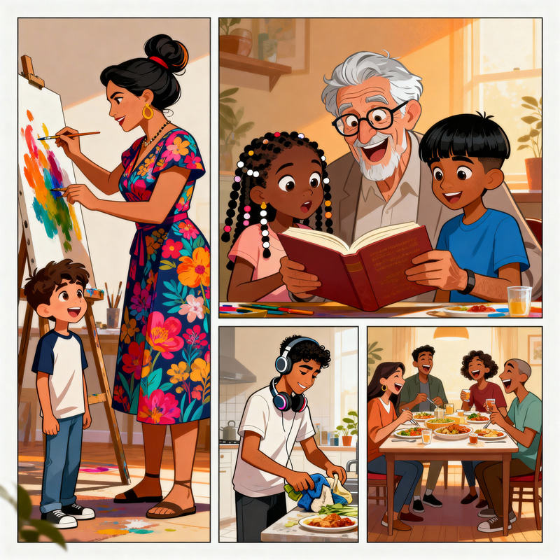Heartwarming Multi-Generational Family Comic Strip Heartwarming Multi-Generational Family Comic Strip