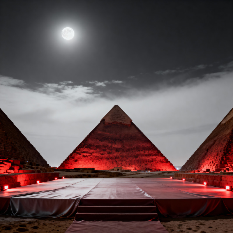 Nighttime Views of the Pyramids
