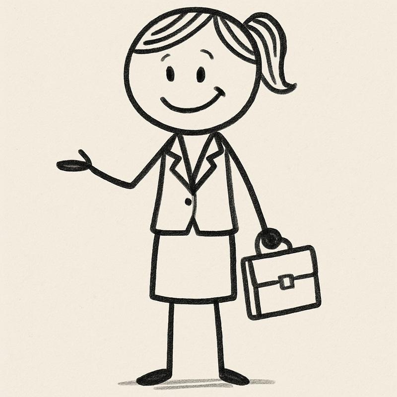 Stick Woman Corporate Employee Illustration