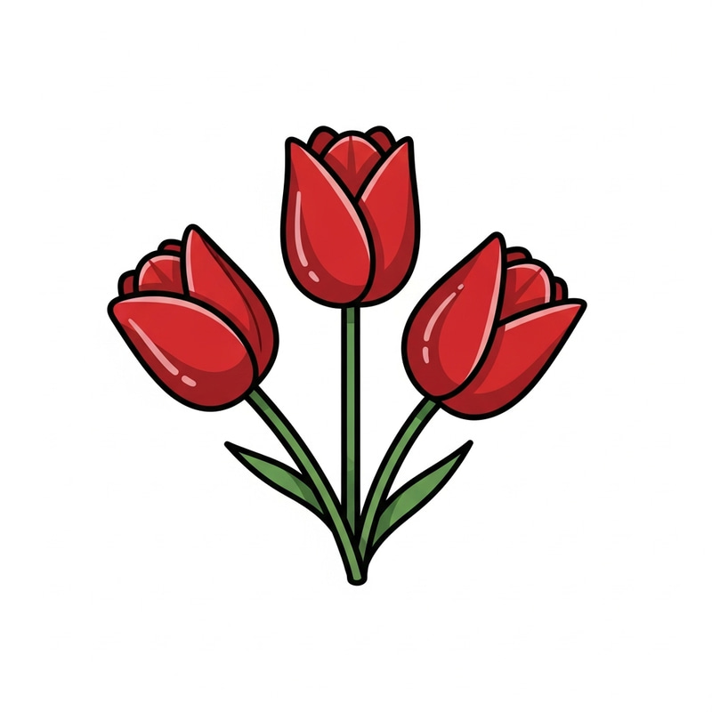 Three Tulip Icon Design Three Tulip Icon Design