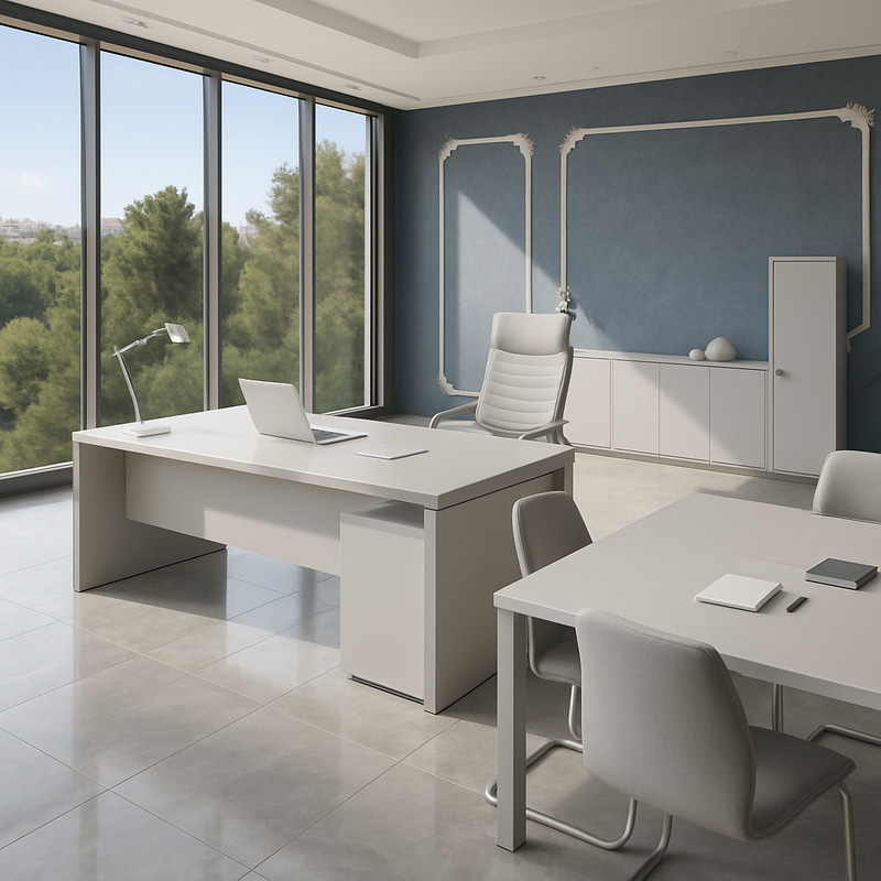 Elegant Executive Desk & Meeting Table Set