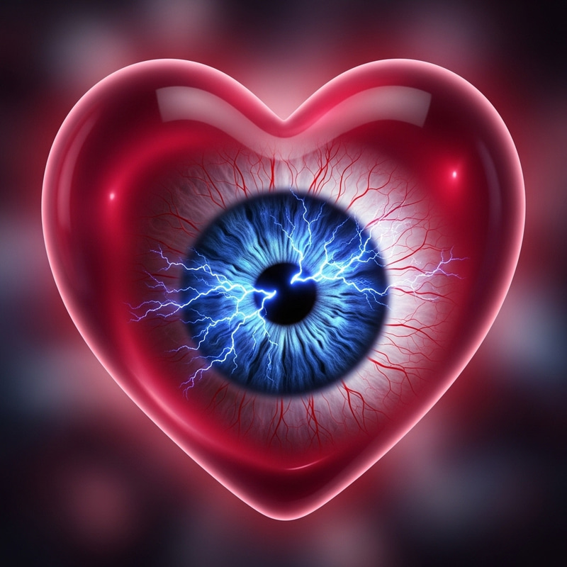 Realistic Electric Pupil Eye Heart Art Realistic Electric Pupil Eye Heart Art