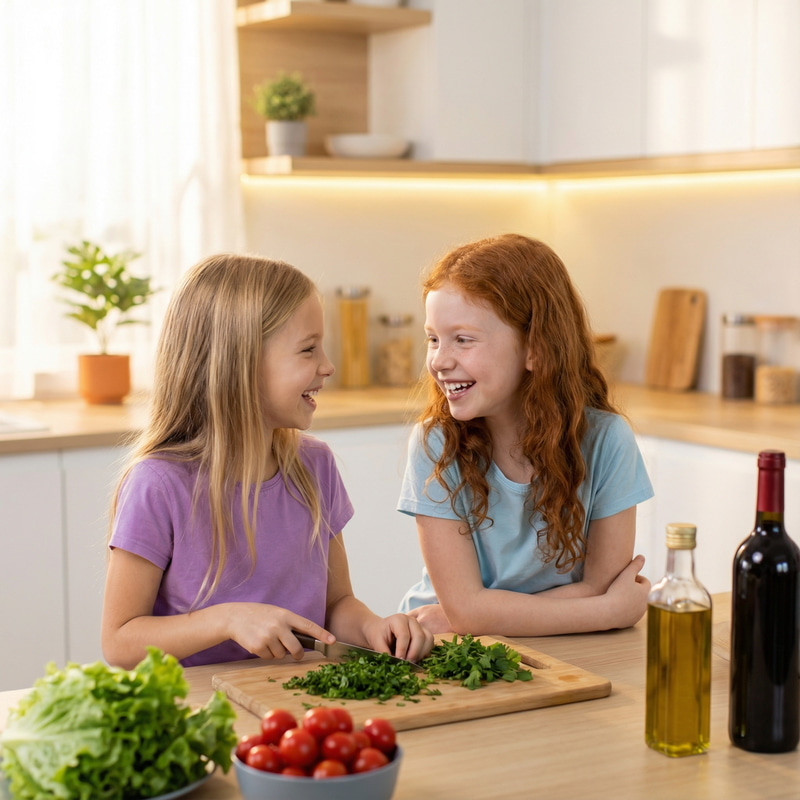Joyful Cooking Moments with Kids in a Modern Kitchen Joyful Cooking Moments with Kids in a Modern Kitchen