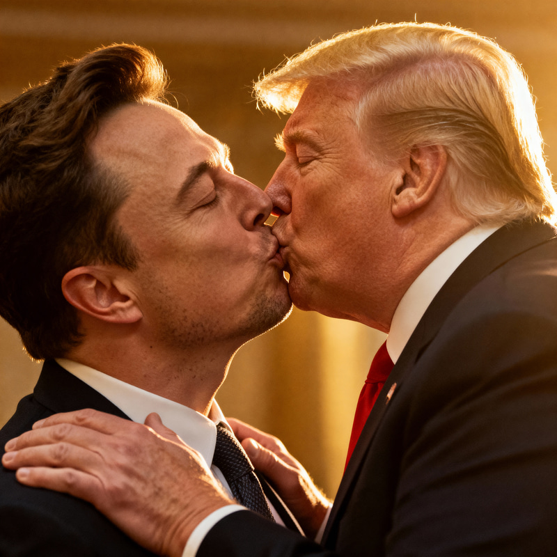 Elon Musk Kissing Trump - A Surprising Moment