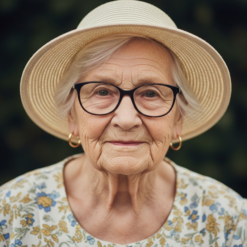 Old Woman with Glasses and White Hair Old Woman with Glasses and White Hair