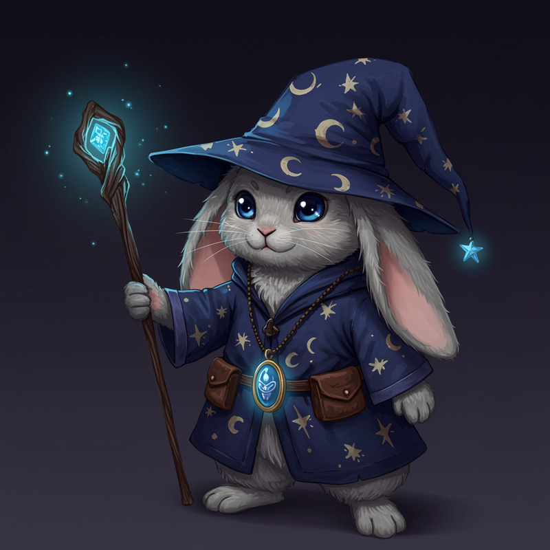 Whimsical Wizard Rabbit: Magical Mastery Whimsical Wizard Rabbit: Magical Mastery