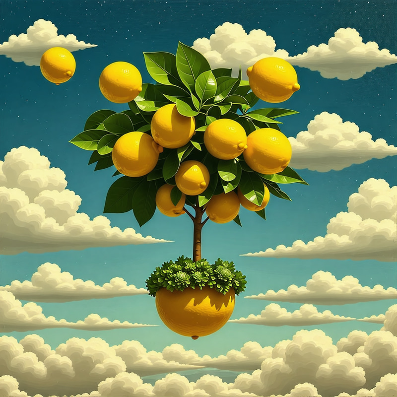 Floating Lemons & Limes: Abstract Citrus Dreams Floating Lemons & Limes: Abstract Citrus Dreams