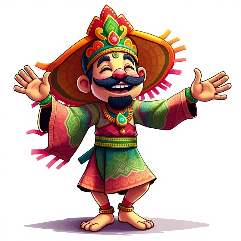 Vibrant Indonesian Festival Mascot Digital Art Vibrant Indonesian Festival Mascot Digital Art
