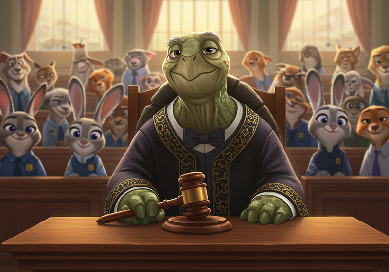 Zootopia Style Turtle Court Judge Illustration Zootopia Style Turtle Court Judge Illustration