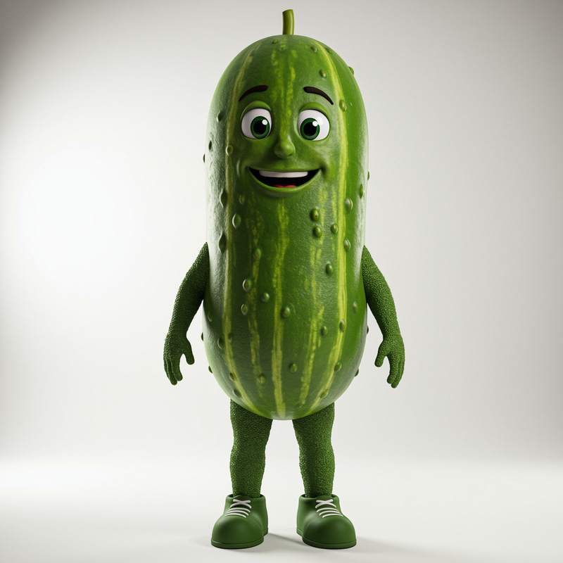 Realistic Pickle Mascot for Your Brand Realistic Pickle Mascot for Your Brand