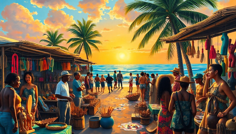 Vibrant Jamaica Beach Market: Art & Culture Vibrant Jamaica Beach Market: Art & Culture