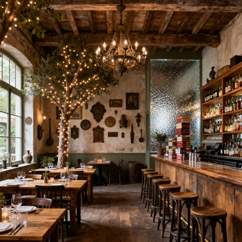 Rustic French Country Farmhouse Restaurant Decor