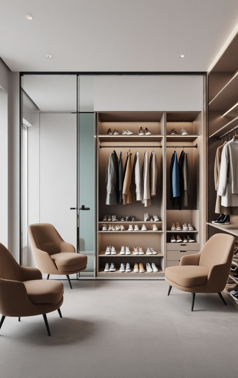 Modern Wardrobe Design with Shoe and Coat Storage Modern Wardrobe Design with Shoe and Coat Storage