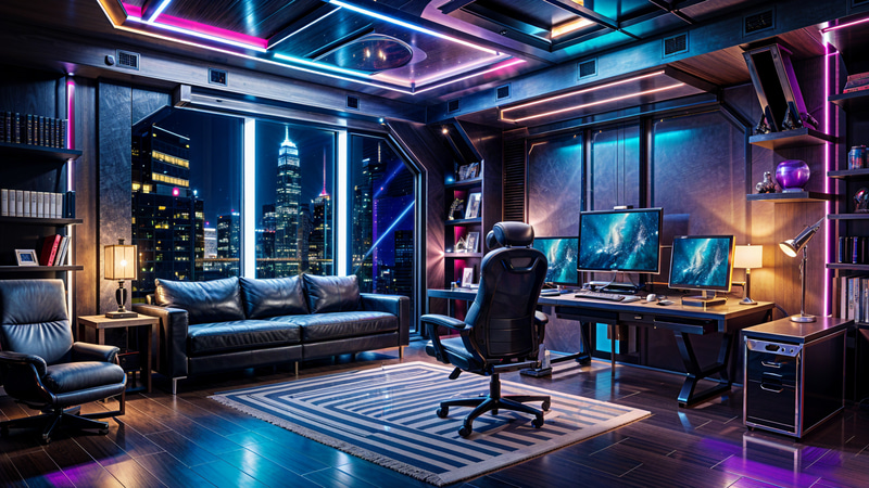 Cyberpunk Gaming Room Interior Design Ideas Cyberpunk Gaming Room Interior Design Ideas