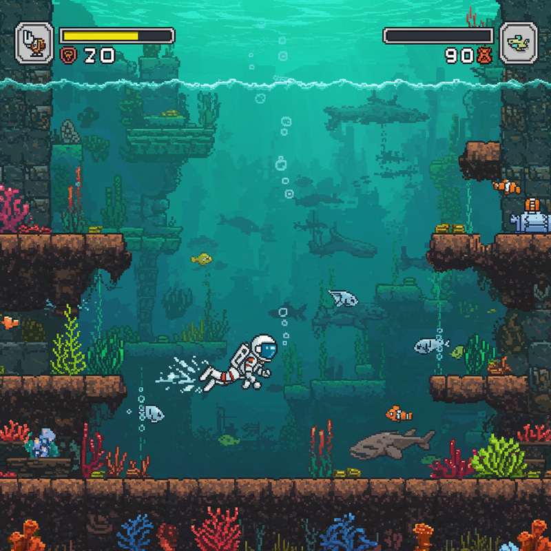 2D Pixel Game: Space Swimming Adventure 2D Pixel Game: Space Swimming Adventure