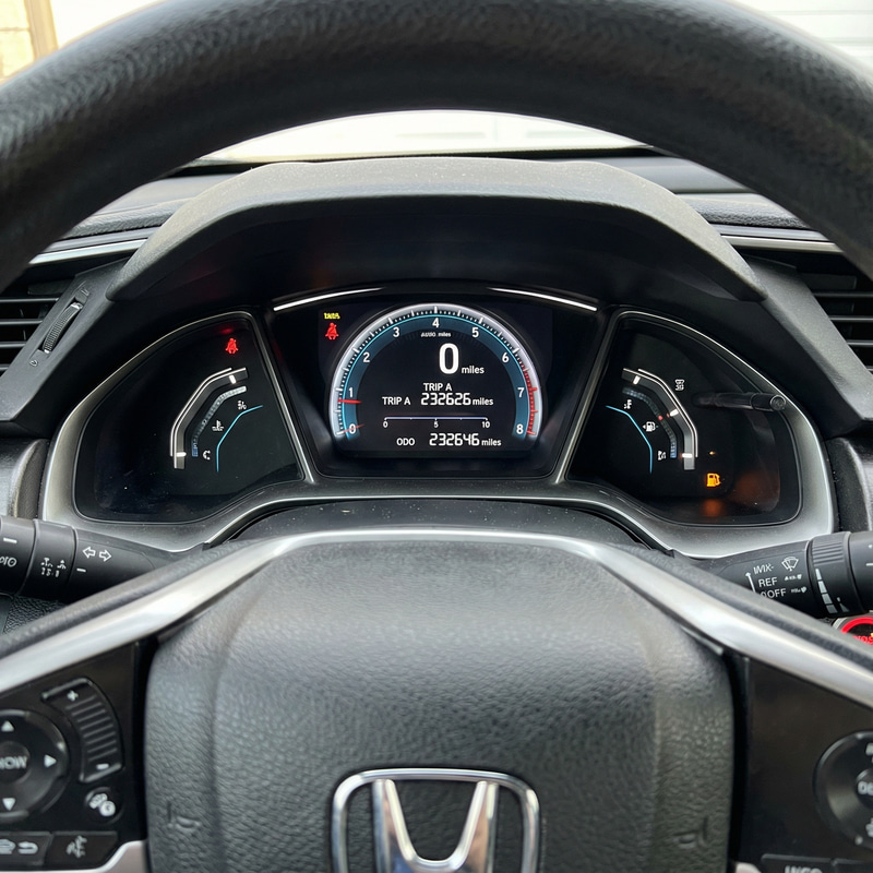 Honda Car Dashboard Odometer Detail | 232626 Miles