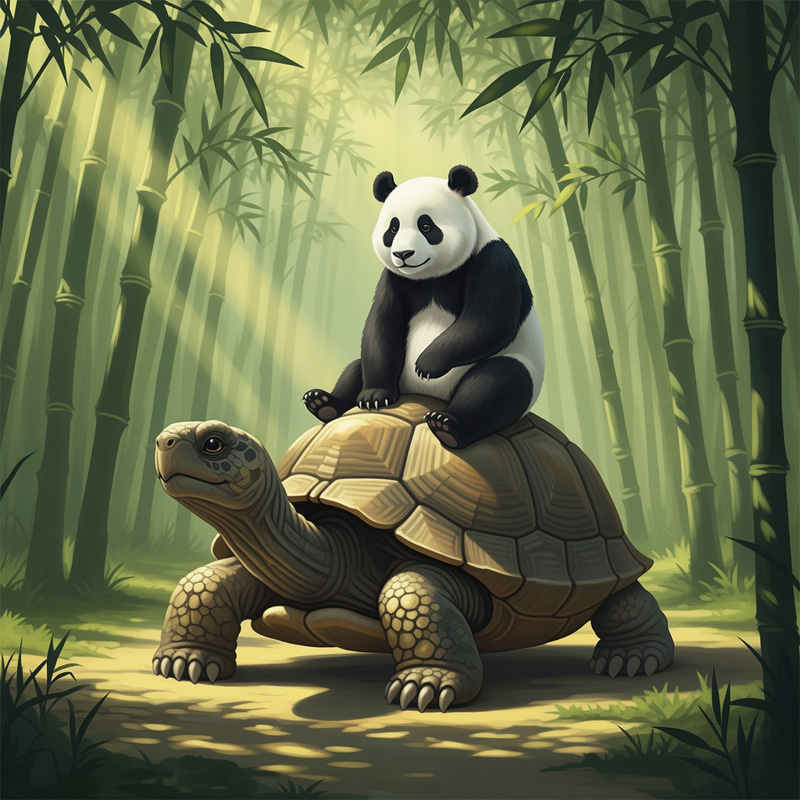 Panda and Turtle: A Unique Wildlife Duo