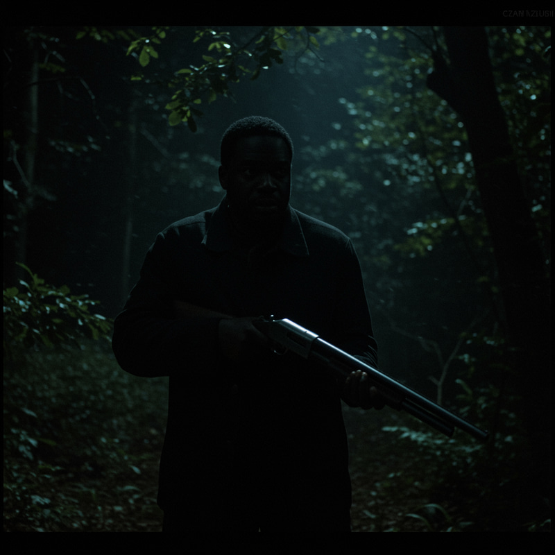 Mysterious Forest Guardian with Shotgun