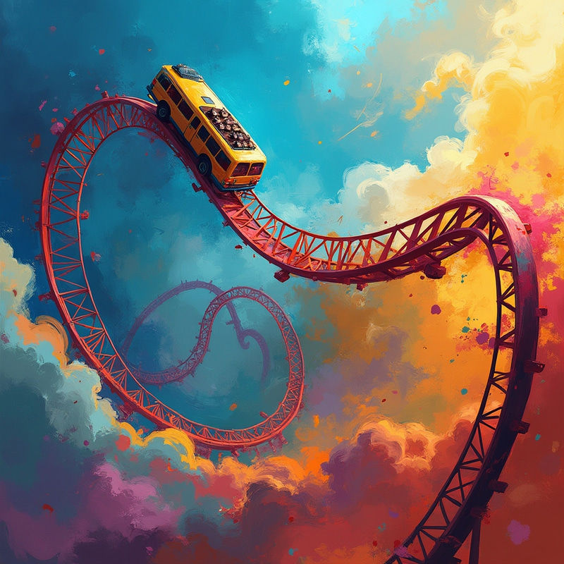 Vibrant Abstract Roller Coaster Art Vibrant Abstract Roller Coaster Art