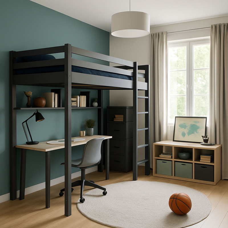 Modern Kids Room with Loft Bed Design Modern Kids Room with Loft Bed Design
