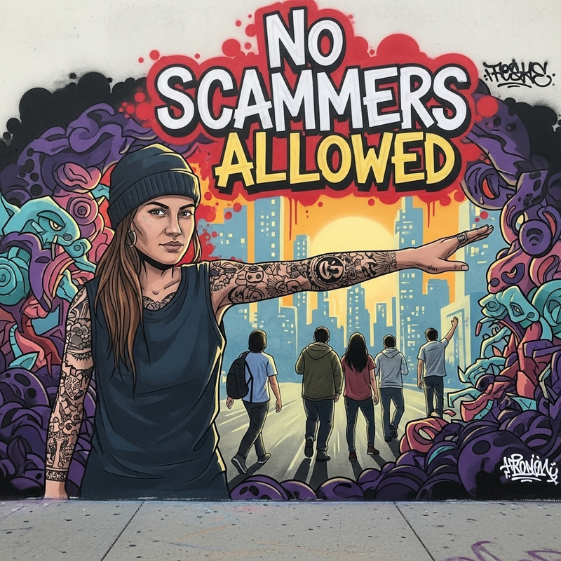 No Scammers Allowed: A Bold Street Mural