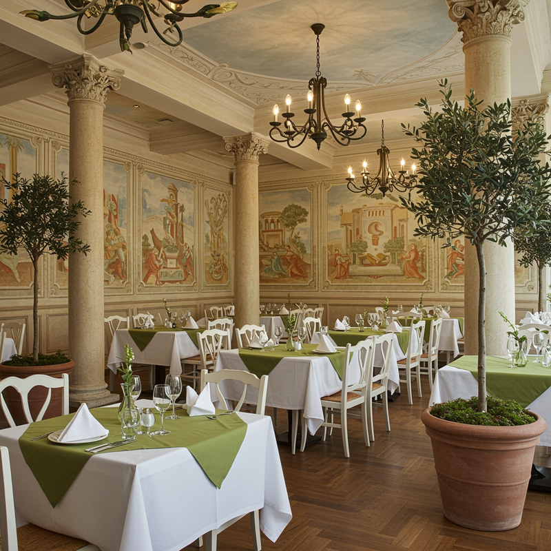 Elegant Indoor Italian Restaurant Ambiance