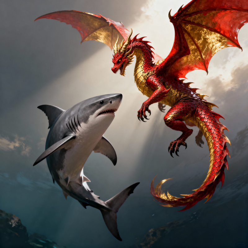 Shark and Dragon: A Unique Encounter Shark and Dragon: A Unique Encounter