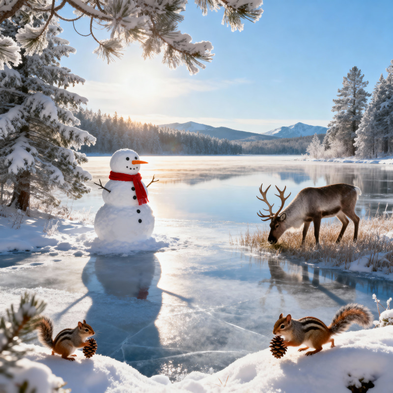 Winter Wonderland: Snowman, Reindeer & Ice Skating