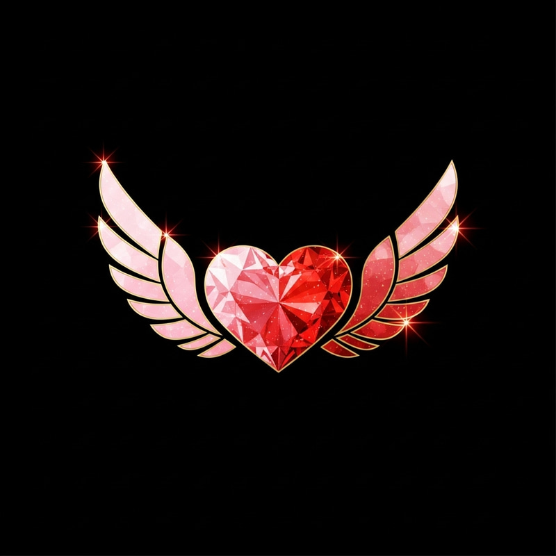 Elegant Love Concept with Glittering Heart Logo Elegant Love Concept with Glittering Heart Logo
