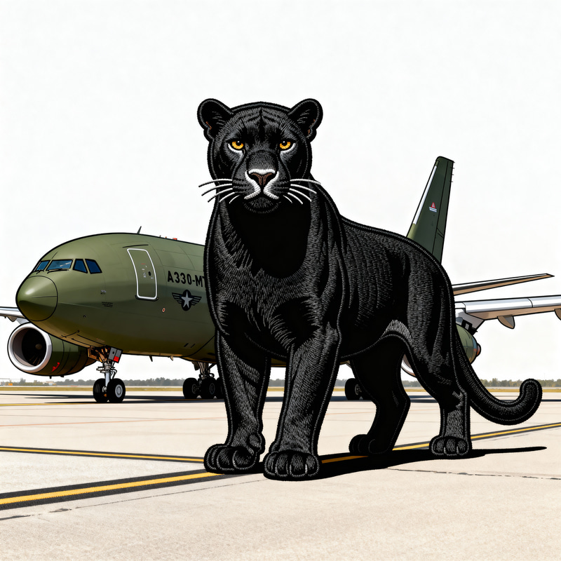 Black Panther with A330-MRTT Military Patch Black Panther with A330-MRTT Military Patch