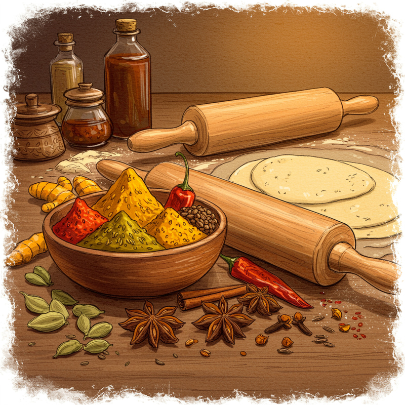 Artistic Indian Spices Sketch for Your Kitchen Artistic Indian Spices Sketch for Your Kitchen