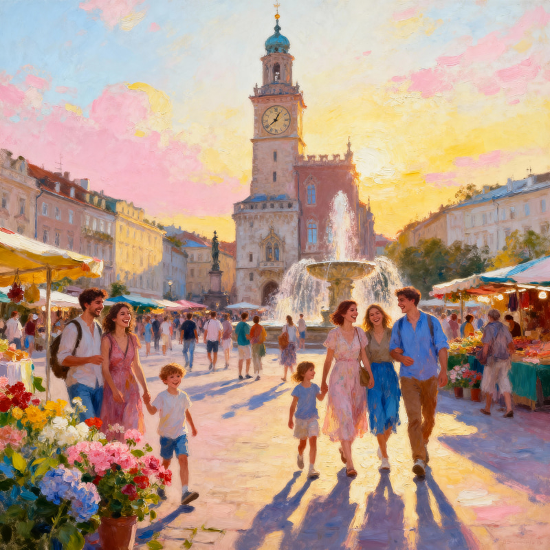 A Smile Brings Landmarks to Life: Joyful City Scenes A Smile Brings Landmarks to Life: Joyful City Scenes