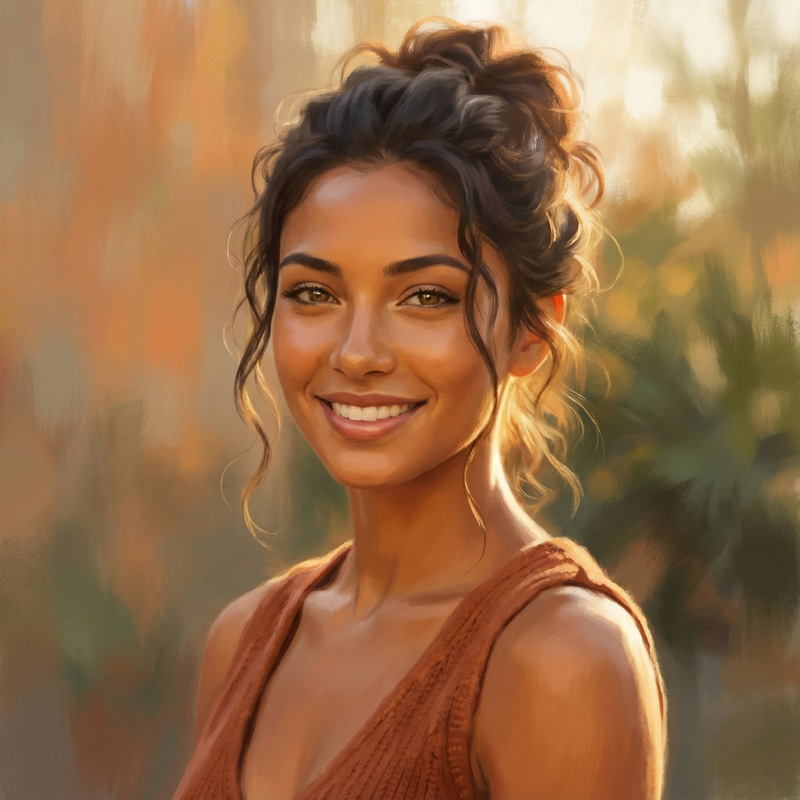 Vibrant Portrait of a Young Model in Warm Tones