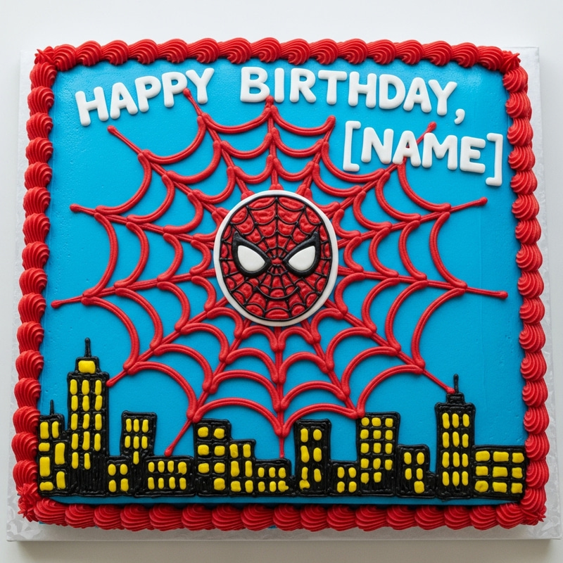 Spiderman Theme Birthday Cake for 5 Year Old