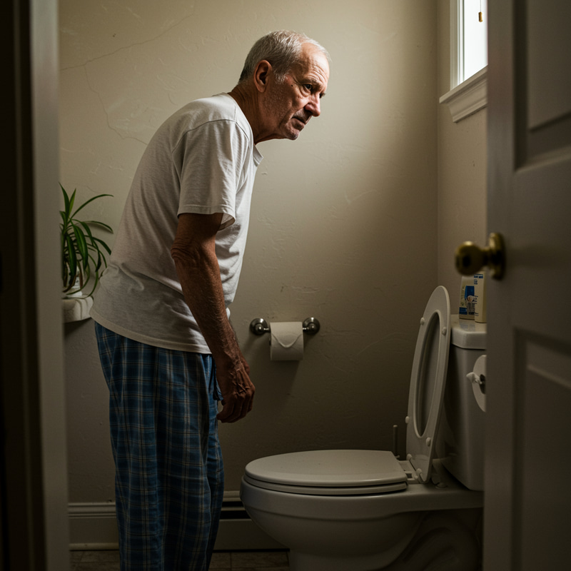 Old Man Facing Toilet: A Unique Perspective
