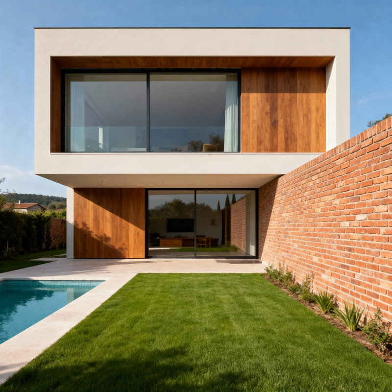 Modern Two-Story House with Garden and Pool Modern Two-Story House with Garden and Pool