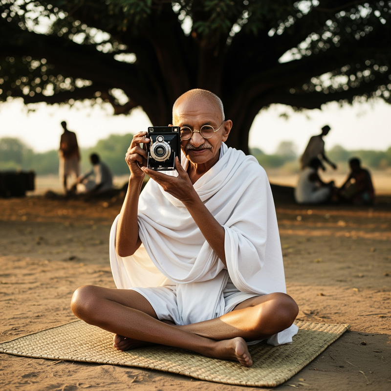 Iconic Public Figure with Traditional Indian Attire Iconic Public Figure with Traditional Indian Attire