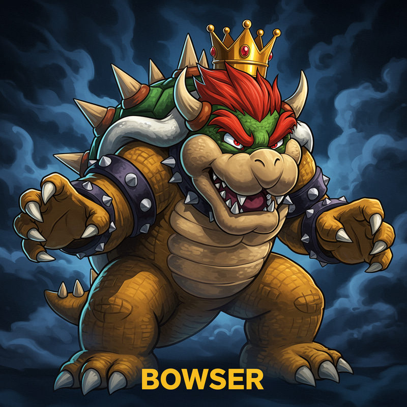 Bowser Song Cover Art - Crowned Character Centerpiece Bowser Song Cover Art - Crowned Character Centerpiece
