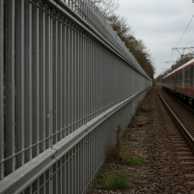 Final Fencing Work by Railway Track Final Fencing Work by Railway Track