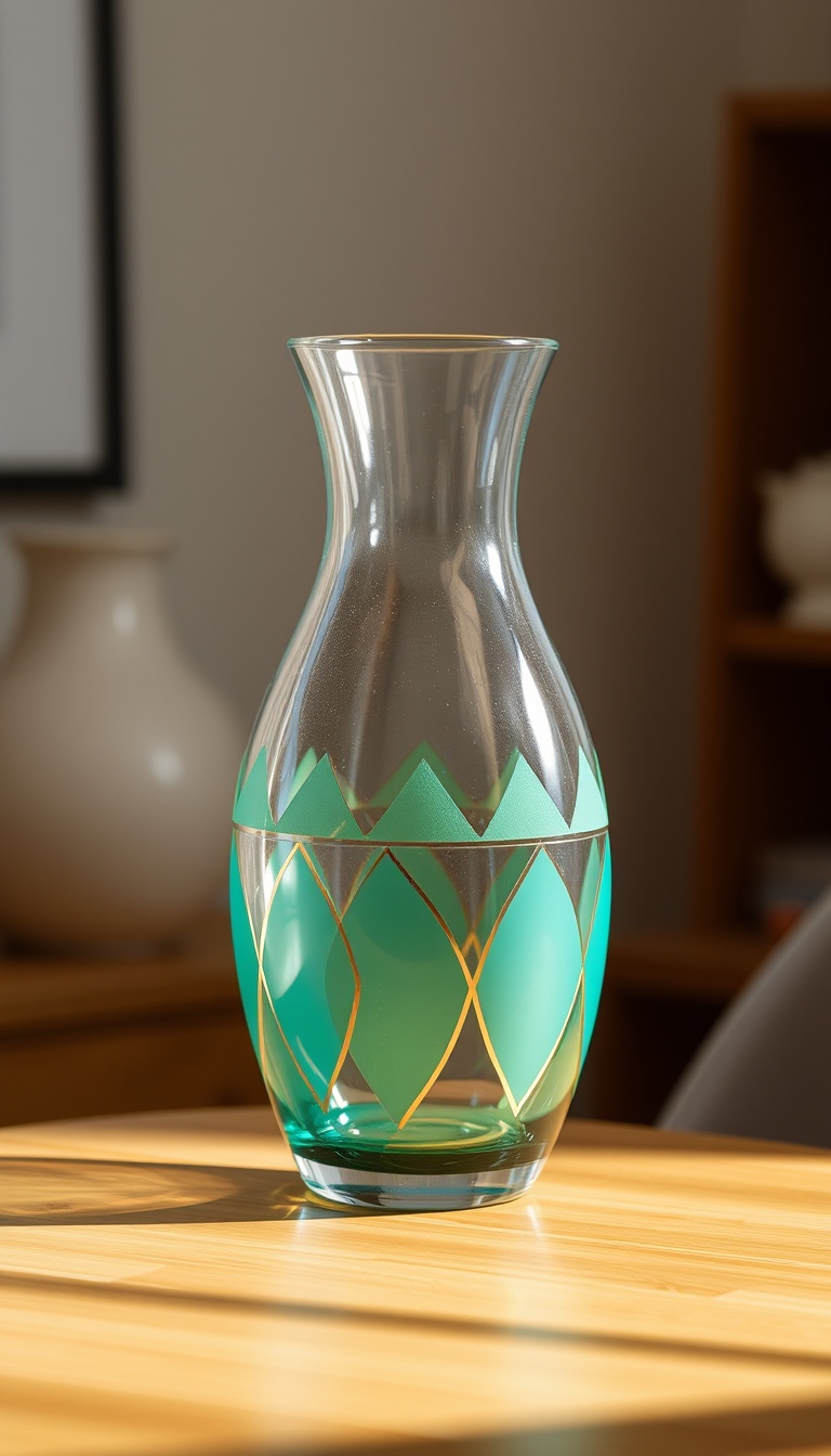 Chic Geometric Glass Vase for Elegant Interiors Chic Geometric Glass Vase for Elegant Interiors
