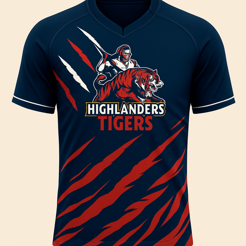 Modern Rugby Team Jersey Design with Tiger Stripes