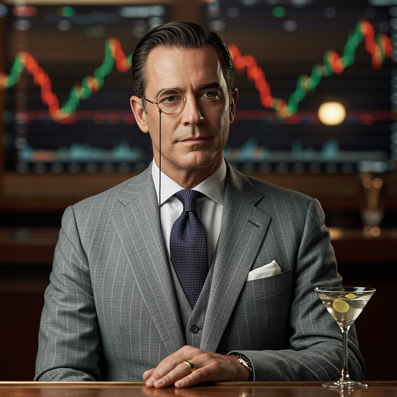 Dapper Gentleman with Monocle and Martini Dapper Gentleman with Monocle and Martini