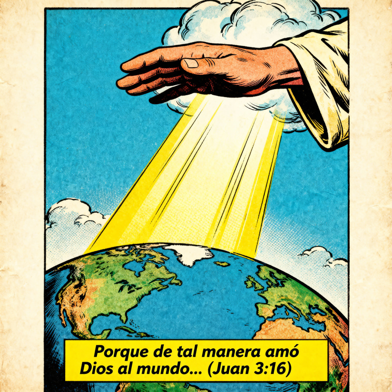 Comic Panel of God's Love - John 3:16 Episode